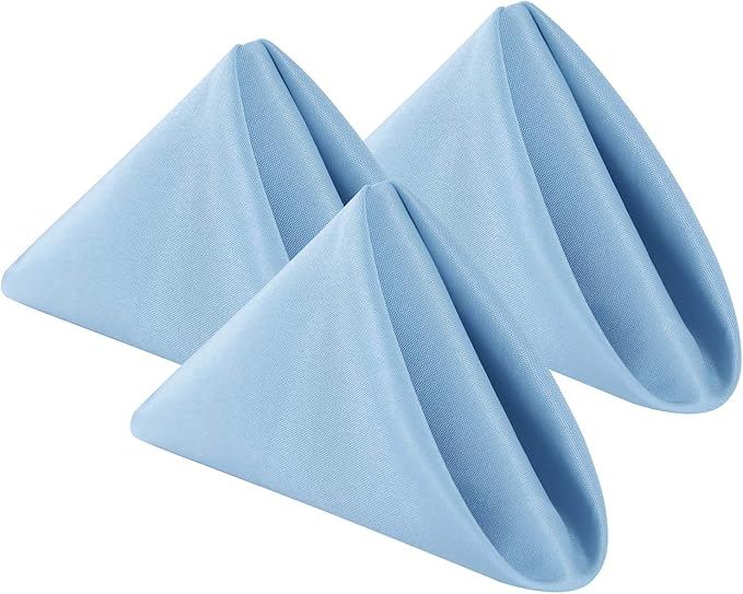 Cloth Napkins 20x20 inch Washable Polyester Dinner Napkins Soft Table Napkins for Wedding Party Dining Banquet(Blue Mist,25PCS)