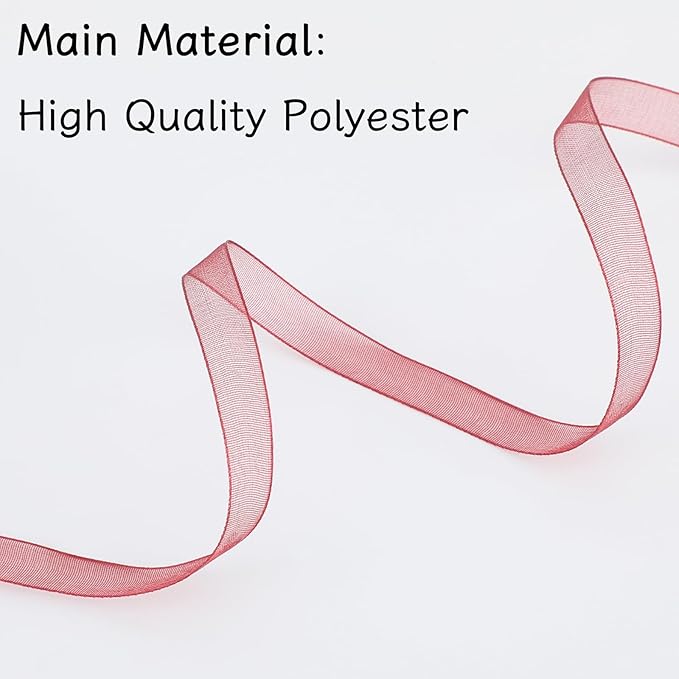 3/8" x 90 Yards Organza Ribbon Set 9 Rolls x 10 Yards Sheer Ribbon for Gift Wrapping Crafts Christmas Decorating, Embroidery, Crafting, Sewing,Wedding, Birthday Party, Holiday. (Mixed Color-1)