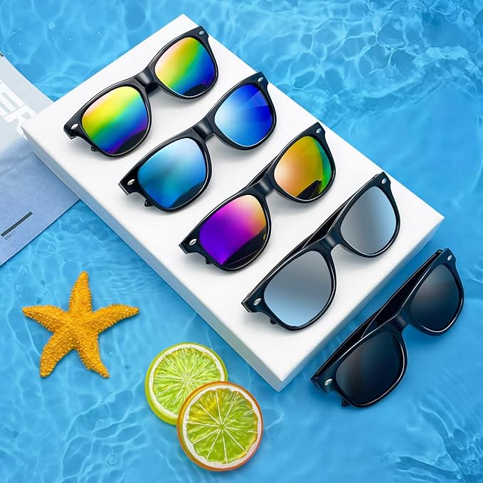 Pibupibu Kids Neon Colors Party Favor Supplies Unisex Sunglasses Pack of 8