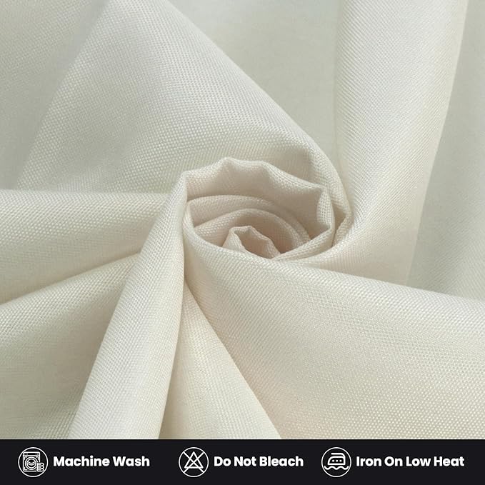 Ascoza 2 Pack Fitted Tablecloth for 8 Foot Rectangle Tables 96 x 30 Inch Ivory Table Covers Water Resistant Polyester Table Cloth for Wedding, Parties,Display, Trade Show (Ivory)