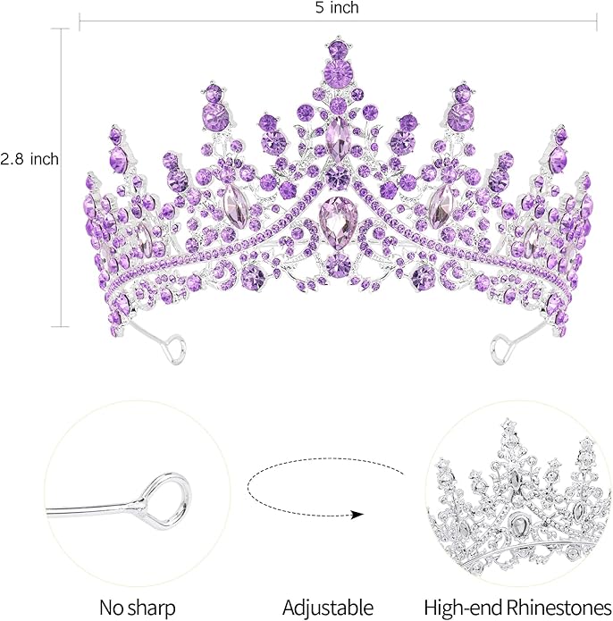 VELSCRUN Birthday Tiara Crowns for Women Girls Crystal Birthday Girl Headband Sash Elegant Princess Crown Happy Birth Party Decorations Women Sisters Birth Gift Hair Accessories
