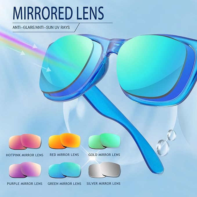 Pibupibu 10/20 Pack Neon Party Sunglasses Bulk,Wholesale Retro 80s Colorful Mirrrored Lens Sunglasses Party Favors