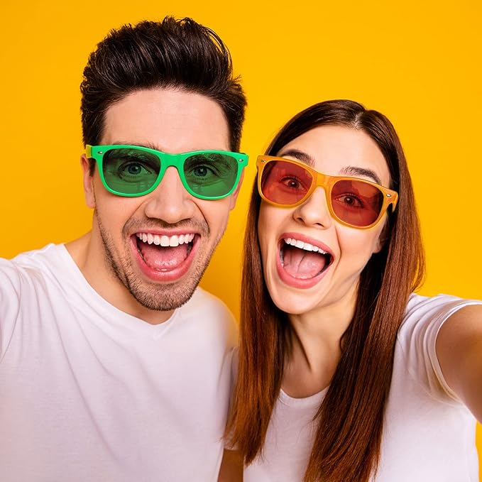 Pibupibu Neon Colors Party Favor Supplies Unisex Sunglasses Pack of 8