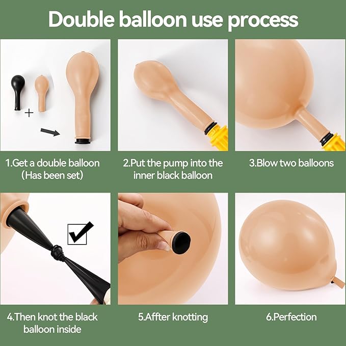 Dusty Green Nude Balloon Arch Kit, Double Stuffed Blush Brown Cream Sand White Balloon Garland Neutral Apricot Matte Latex Balloons for Baby Shower Wedding Birthday Gender Reveal Party Decoration