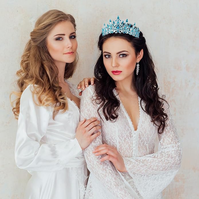 VELSCRUN Birthday Tiara Crowns for Women Girls Crystal Birthday Girl Headband Sash Elegant Princess Crown Happy Birth Party Decorations Women Sisters Birth Gift Hair Accessories