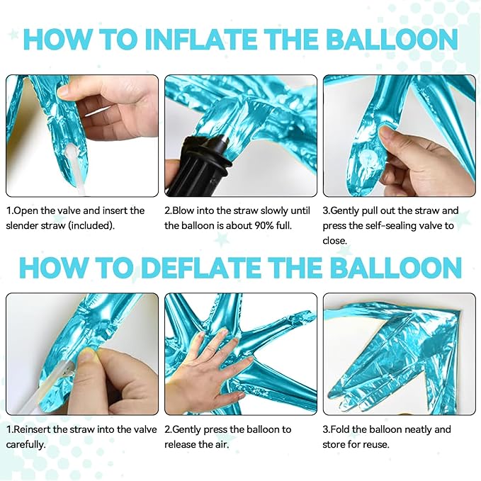 18 Pcs Colorful Star Balloons, Multi-color Stars Foil Balloon with 6 Pcs 22-Inch Explosion Star Balloons 12Pcs 10-Inch Four Pointed Stars Balloon for Baby Shower Kids Birthday Party Decoration