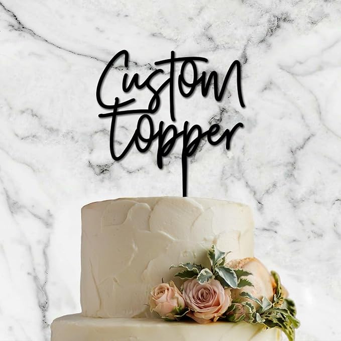 Personalized Birthday Cake Toppers 30 Colours with Any Text Wedding Cake Topper Mr Mrs Glitter Gold Happy Birthday Cake Decoration for Wedding Anniversary Baby Shower Custom Gifts