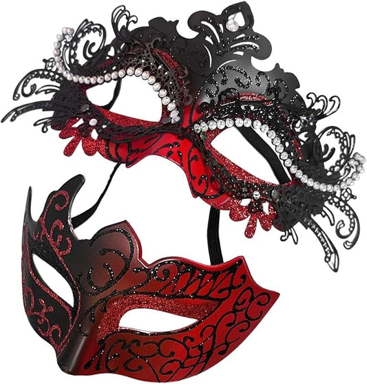 Couple Masquerade Mask Set, Venice Party Mask, Ancient Greek Roman Warrior Venetian Half Face Masks