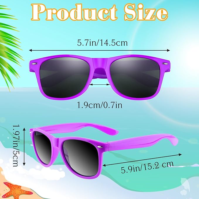 ASTARON Black Sunglasses Bulk, 6/12/24/48 Pack Sunglasses Party Favors for Summer Beach Pool Birthday Wedding Party Supplies