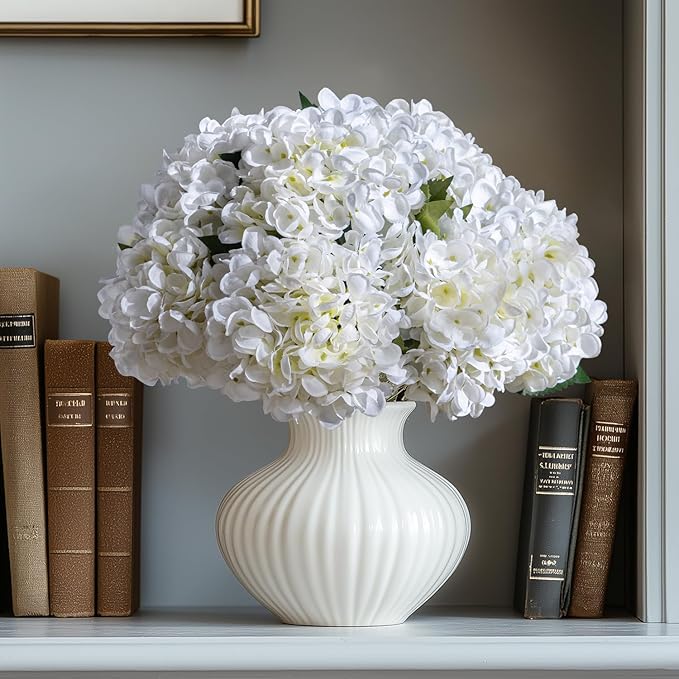 10PCS Faux Hydrangea Flower Hydrangea Artificial Flowers Hydrangea Bouquet Faux Flower Table Centerpieces for Home Wedding Bridal Bouquet Office Party DIY Floral Decor