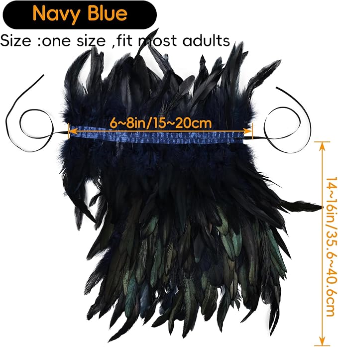 Gothic Natural Feather Shrug Feather Shawl Wrap Cape Victorian Collar for Halloween Cosplay Party Costume Accessories