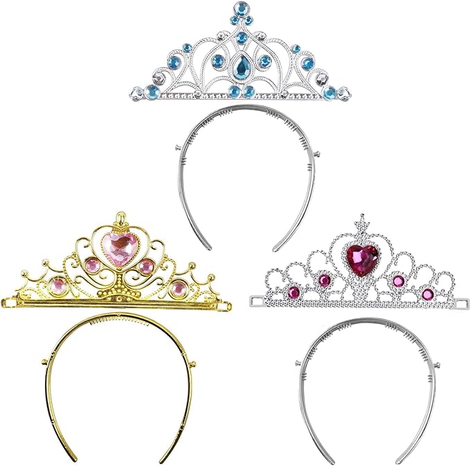 Princess Tiara Crown Headpieces, Dress Up Set for Little Girls, Kids Play Jewelry, Costume Accessories,Kids Party