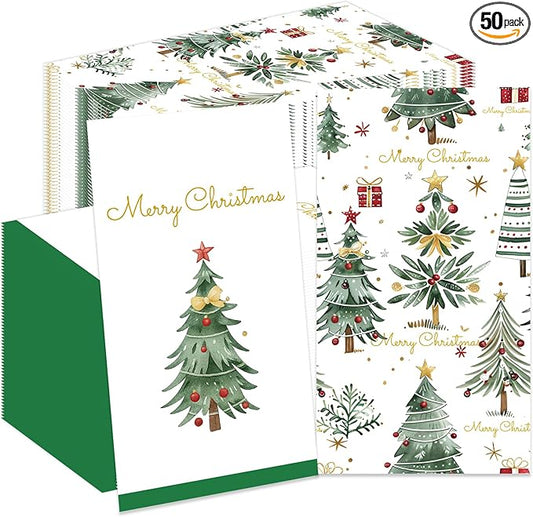 100 Pack Christmas Dinner Paper Napkins, Disposable Christmas Paper Hand Towels for Bathroom, Dinner, Kitchen & Xmas Holiday Party Supplies Xmas Guest Napkins Table Decor