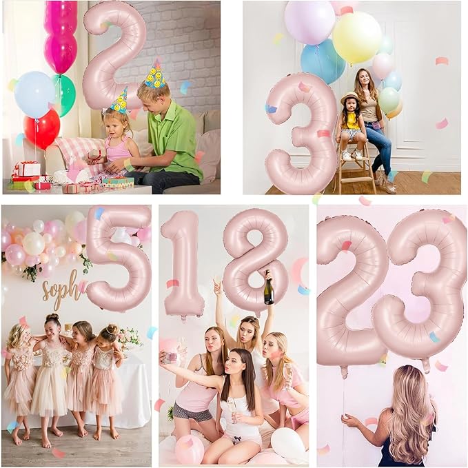 40 inch Pink Number Balloon Light Pink 2 Balloon Number 2 Balloon for 2nd Birthday Party Decorations