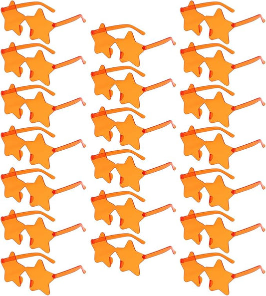 20 Pairs Rimless Star Sunglasses Bulk Transparent Candy Color Star Glasses for Women Men Party Favors