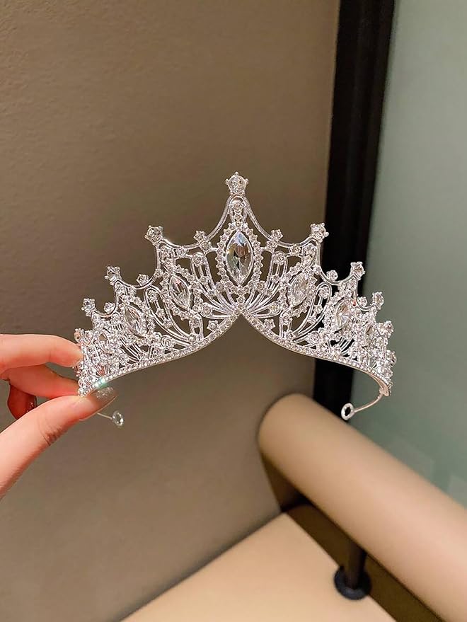 Rhinestone Headbands Crown for Women and Girls, Princess Tiaras Crown for Bridal, Crystal Queen Tiara Head Band Hair Accessories for Prom Wedding and Party