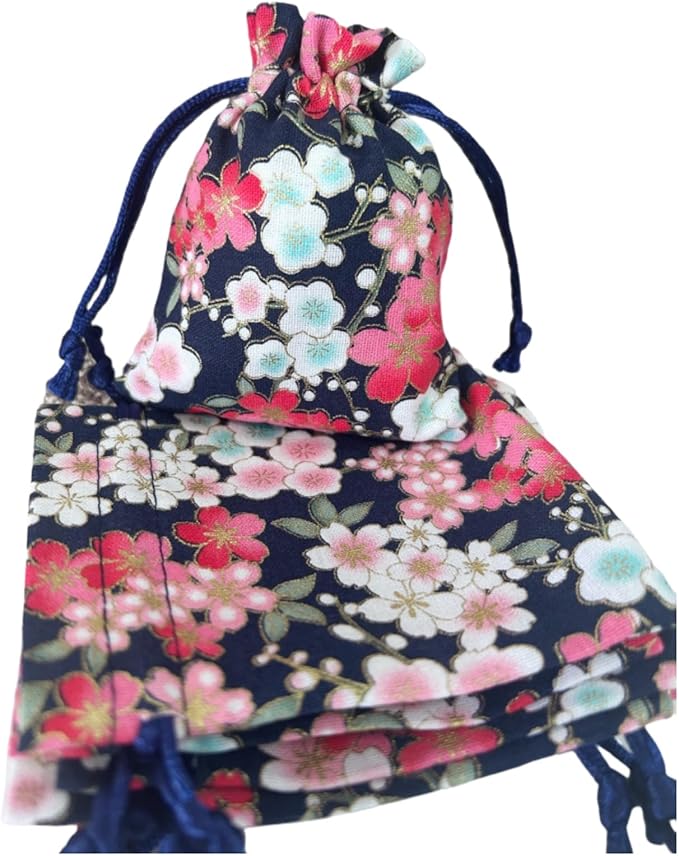 Autupy 20 Pieces 3 x 4 inches Small Floral Drawstring Gift Bags Cotton Jewelry Pouches Sacks for Bridal Shower Birthday Wedding