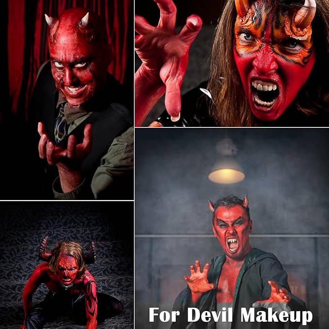 MEICOLY 3Pcs Red White and Blue Face Body Paint Stick,Face Paint for Joker Makeup,Face Painting for Halloween SFX Clown Devil Spiderman Cosplay,Red White and Blue Eye Black,4th of July Accessories