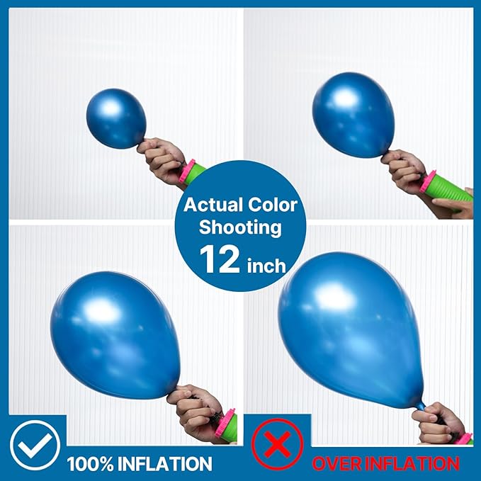 PartyWoo Metallic Blue Balloons 100 pcs Different Sizes of 36 18 12 10 5 Inch Chrome Blue Latex Balloons for Graduation Wedding Baby Shower Wedding Gender Reveal Birthday Party Decorations Blue-G106