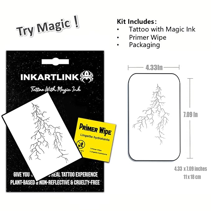 INKARTLINK Semi Permanent Tattoos,Halloween temporary tattoo, party tattoos, realistic, waterproof, cruelty-free, non-reflective (Context)