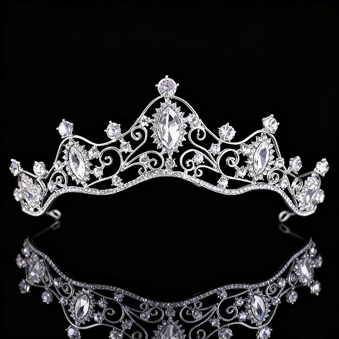 Crystal Crown for Women Girls Elegant Gold Princess Headband Sparkling Rhinestones Queen Tiara for Weddings Birthday Parties Proms Pageant Cosplay