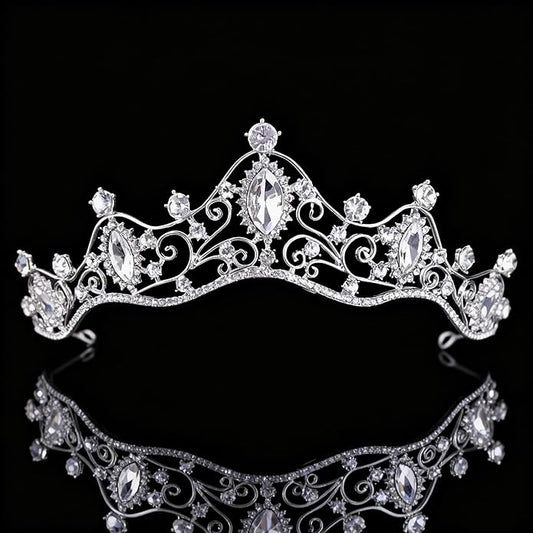 Crystal Crown for Women Girls Elegant Gold Princess Headband Sparkling Rhinestones Queen Tiara for Weddings Birthday Parties Proms Pageant Cosplay