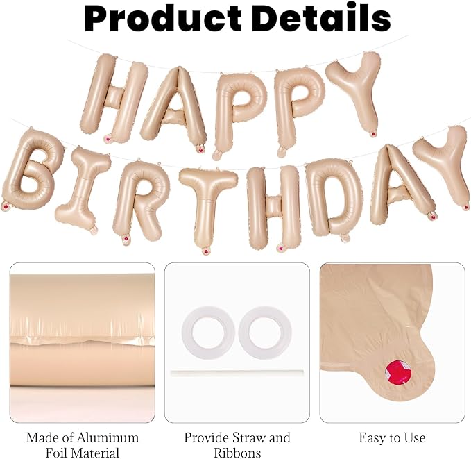 65 Pcs Caramel Happy Birthday Balloons and 2 Sets A-Z Letters Foil Balloons, 16 Inch Personalized Name Happy Birthday Banners for Wedding Baby Shower Anniversary Party Decorations (Caramel)
