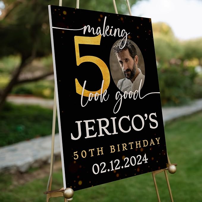 18"x24" Custom Welcome Sign for Party, Personalized Welcome Sign for Birthday Party, Custom Sign in Acrylic, Foam Board, or Coroplast Welcome Signs B (Design I)