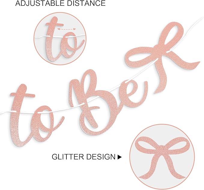 Bride to Be Banner, Rose Gold Bride to Be with Bow Glitter Bachelorette Bridal Party Banner BRIDE TO BE Sign for Rose Gold Bachelorette Bridal Shower Wedding Engagement Hen Party Decorations