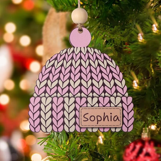 Personalized Name Ornaments for Christmas Tree, 2025 Wooden Custom Family Christmas Ornaments,4" Xmas Tree Decoration for Kids Baby Boy Girl