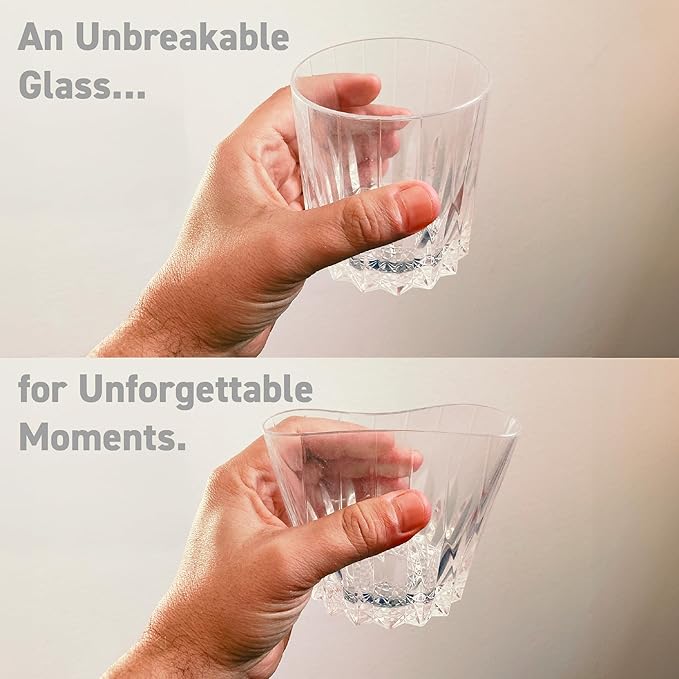 asobu Unbreakable Drinking Glass, Premium LSR Clear Whiskey Glass, Bourbon Rocks Glass, Whiskey Glass, Perfect Outdoor Drinkware, Ideal Gift Ideas for Men, Unique Patented Design