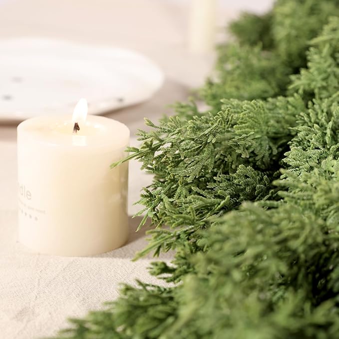 WBHome Real Touch Pinus Garland for Christmas Holiday Seasonal Outdoor/Indoor Home Decor, 6FT Long