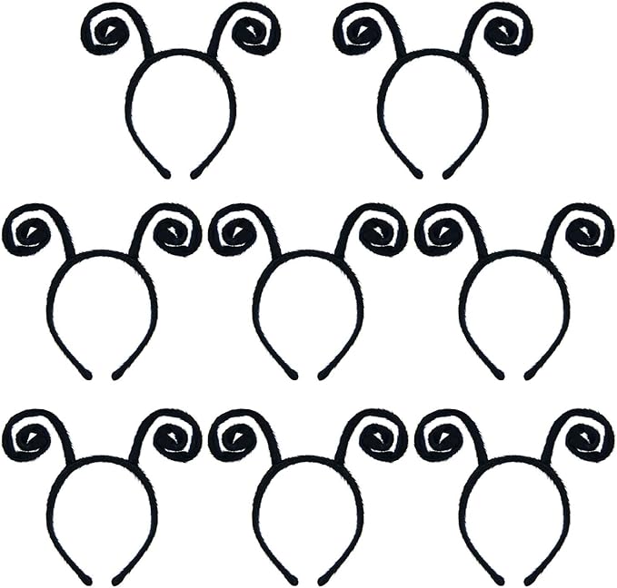 Coopay 8 Pack Butterfly Antenna Headband Snail Headband Alien Hairband Butterfly Hair Accessories Black Velvet Hairband for Halloween Party Costume Cosplay Dress Up Pretend Play Accessory