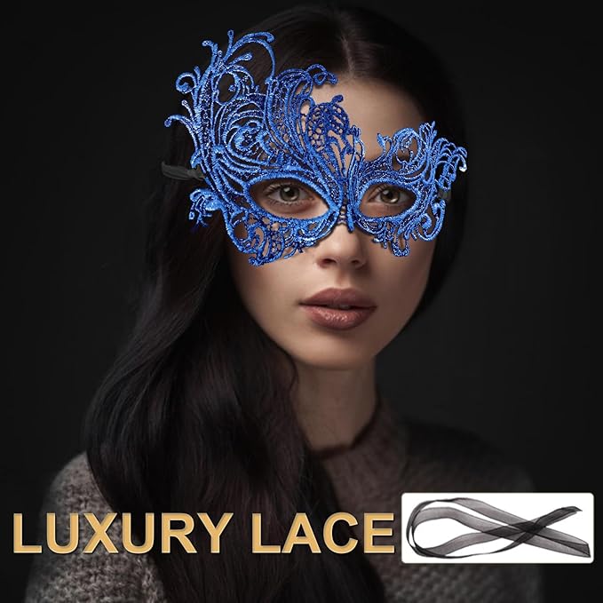 Couple Masquerade Mask for Women Men Venetian Mask Halloween Mask for Party Prom Ball Costume Lace Mask
