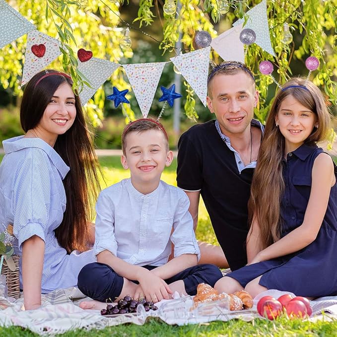 ArtCreativity Sparkly Head Boppers for Kids, Set of 12, Cute Headbands for Girls and Boys with Assorted Designs, Unique Birthday Hats for Kids, Halloween Costume Accessories, Princess Party Favors