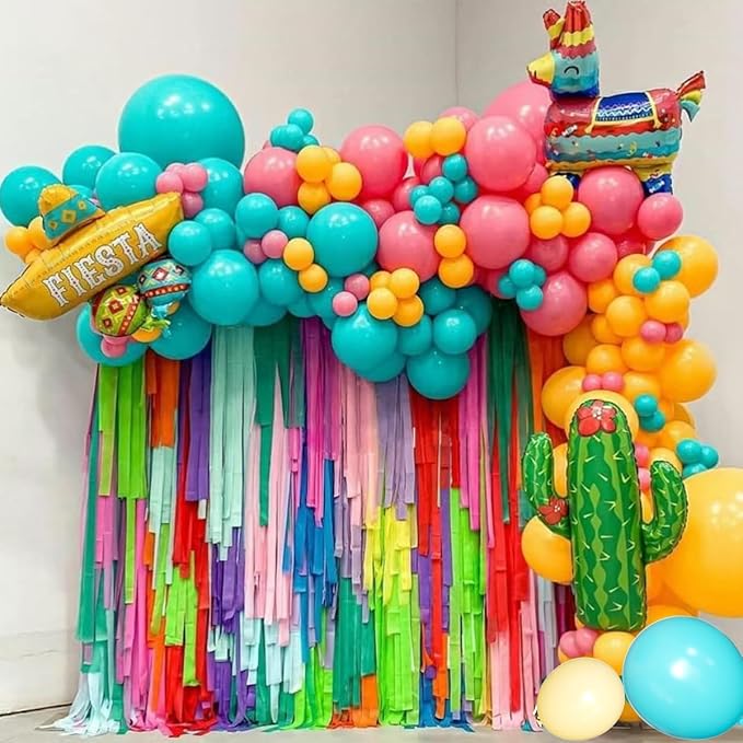 Teal Balloons Garland Arch Kit, 156Pcs Turquoise Blue Macaron Yellow Red Latex Balloon Different Sizes 18 12 10 5 Inch for Birthday Baby Bridal Shower Wedding Party Backdrop Decorations