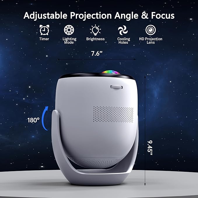 3D Galaxy Projector, AIRIVO 3D Visual Star Projector with 90 3D Scenes, Planetarium Projector with Bluetooth Speaker, Moving Stars, Night Light Projector for Room Decor, Kids Adults, Christmas Gifts