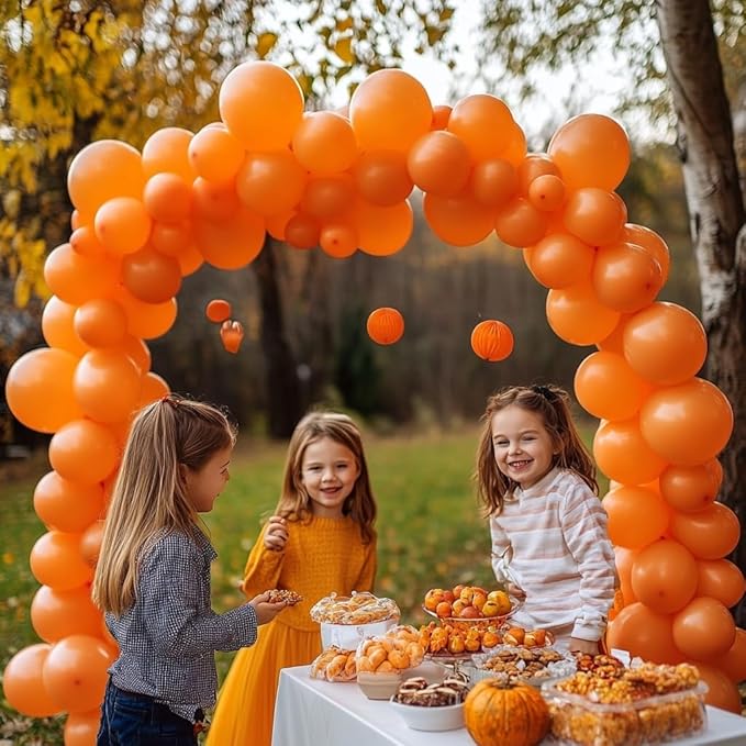 Orange Balloons 125 pcs Different Sizes 18 12 10 5 Inch Matte Autumn Balloon Arch Kit Garland for Birthday Party Baby Shower Thanksgiving Halloween Little Cutie Party Decorations