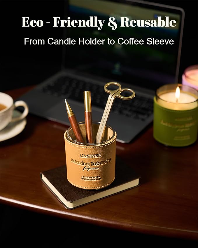M&SENSE Vanilla Amber Scented Candles-Vegan Soy Wax, No Toxin 10oz 42-Hour Long Burning Time,Winter Cozy Relaxing Fall Calming Candle for Bathtub & Sleep, Housewarming Thanksgiving Christmas Gift