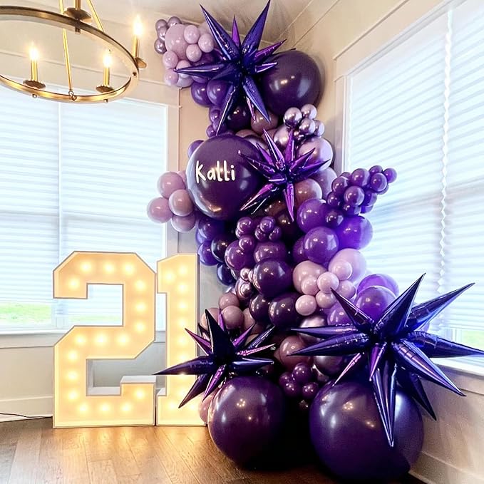 Purple Balloons - 50pcs 12 Inch Dark Purple Latex Balloons for Arch, Birthday, Halloween, Graduation Parties