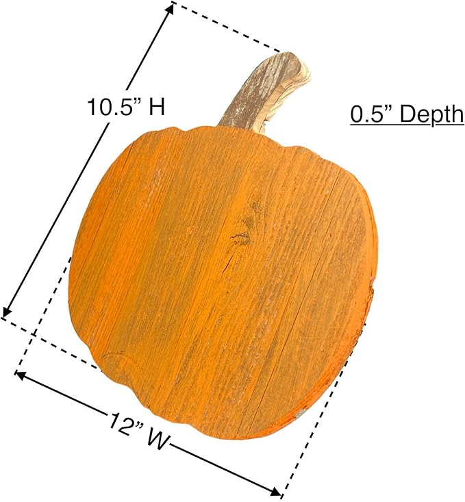 BARNWOODUSA Rustic Farmhouse Wood Pumpkin Fall Harvest Wall Décor for Autumn, Thanksgiving, Halloween, DIY Décor Orange 12 inch pumpkin Reclaimed and Recycled Wood