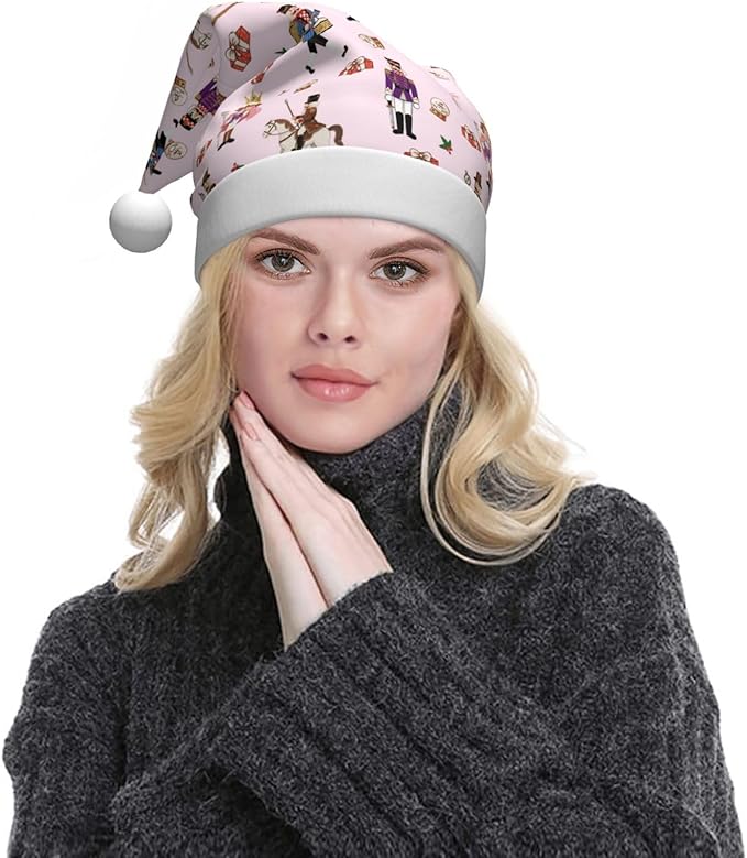 Christmas Santa Hat for Adults,Holiday Unisex Xmas Hat for New Year Party Headwear