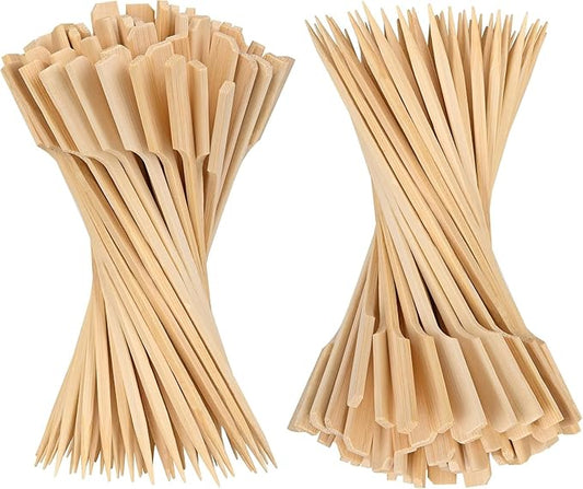 3.5 Inch Bamboo Skewers,1000 PCS Toothpicks for Appetizers,Wide Flat Paddle Bamboo Wood Picks for Cocktail, Fruit, BBQ, Sandwich, Marshmallow, Drink, Yakitori Chicken, Fondue, Roasting.