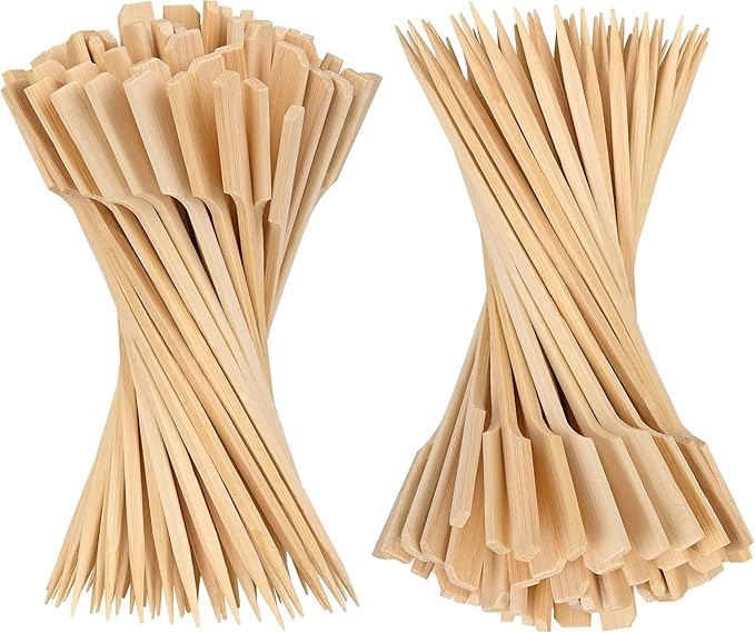 6 Inch Cocktail Picks, 1000PCS Bamboo Skewers for Appetizers, Toothpicks for Appetizers, Flat Paddle Wooden Skewers Food Sticks for Party Drinks Fruit BBQ, Charcuterie Boards Accessories.