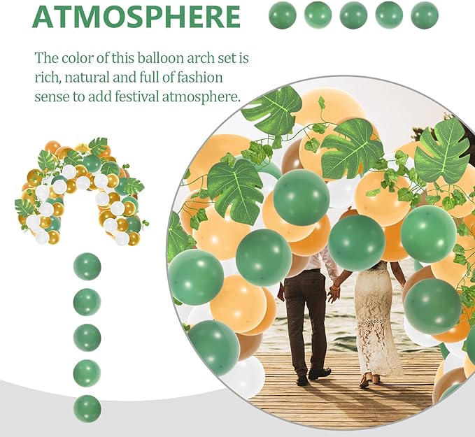 Sage Green and Brown Latex Balloon Garland Kit DIY Party Decorations for Birthday Wedding and Shower and Elegant Arch Decor Set for Festive Atmosphere