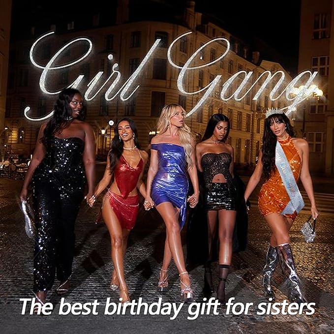 VELSCRUN AB Silver Crystal Birthday Tiara Crowns for Women Girls It's My Birthday Sash Queen Girls Princess Crown with Combs Happy Birth Party Decorations Mom Sisters Birth Gift Hair Accessories