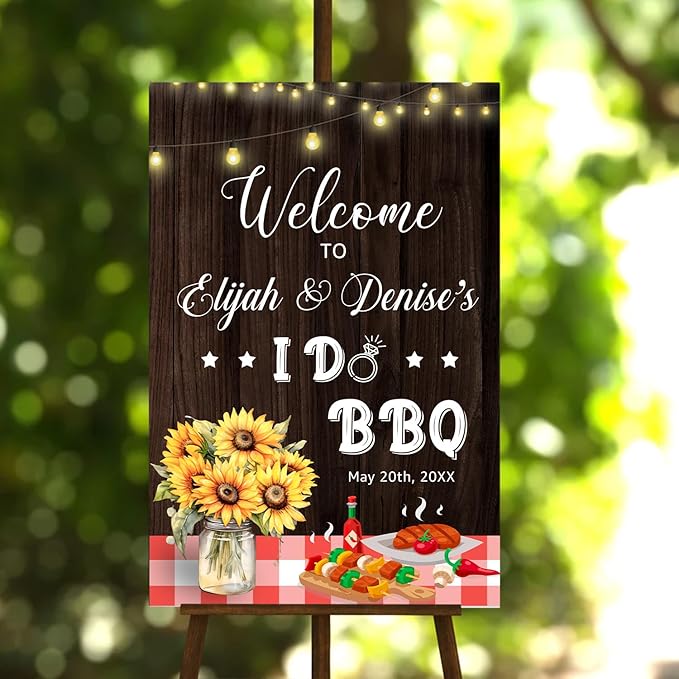 Personalized I Do BBQ Welcome Sign, Welcome To The I Do BBQ Party Sign, I Do BBQ Wedding Engagement Party Yard Sign, I Do BBQ Sign, BBQ Signs For Outside, I Do BBQ Decorations