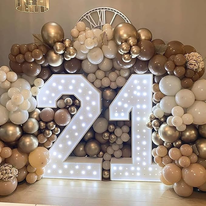 White Sand Balloons, 113Pcs Different Sizes Cream Beige Balloon Garland Arch Kit 18/12/10/5 Inch, Matte Retro Neutral Sand White Latex Helium Balloons for Birthday Wedding Anniversary Party Decoration