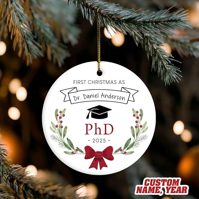 Personalized Phd Christmas Ornaments 2025, Custom Phd Graduation Ornament, New Doctor Gifts for Him Her, Doctorate Graduation Gift, Gift for Future Doctor, for Medical Students
