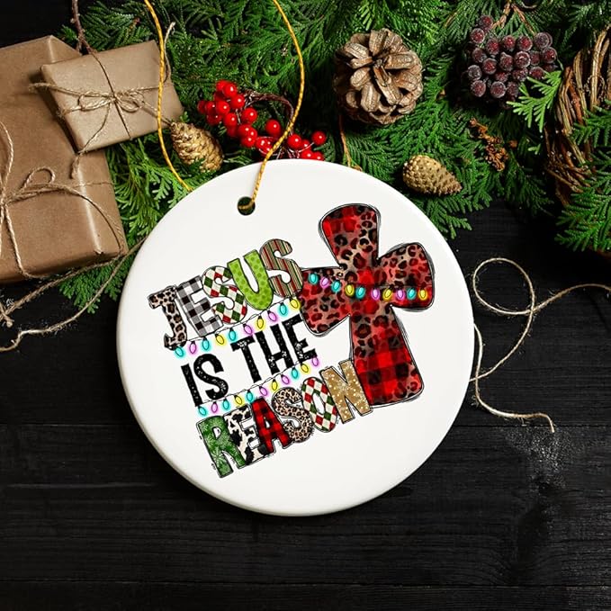 Jesus is The Reason Christmas Ornament, Holy Nativity Remembrance Keepsake
